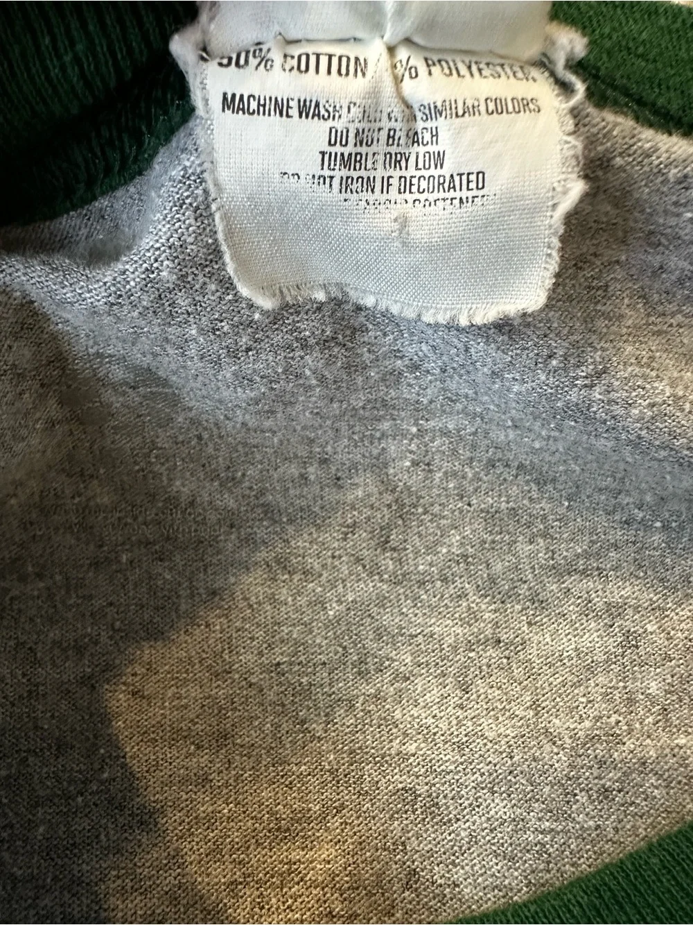 Gray Baseball Raglan Tee with Dark Green Sleeves - 'Pitches Be Crazy'